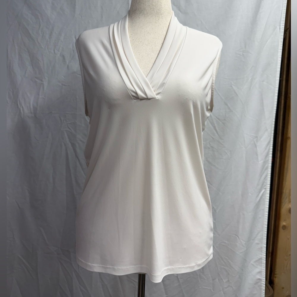 Anne Klein Cream Sleeveless Tank Top